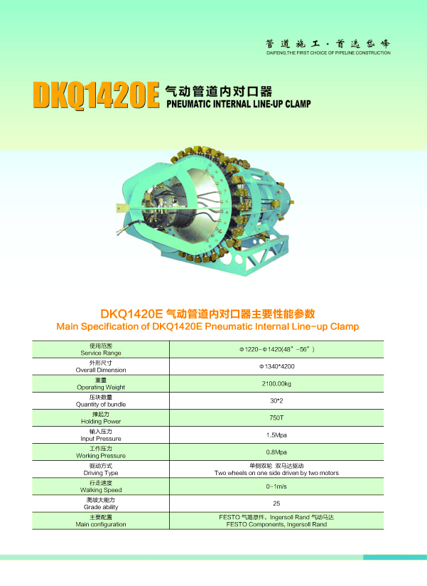 氣動(dòng)管道內對口器DKQ1420E